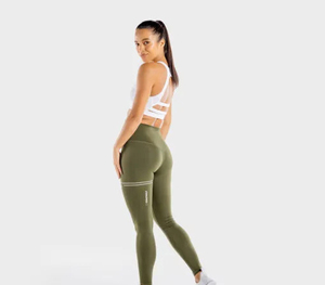 Wholesale Women's Spandex/Polyester High Waist Drawstring Solid Eco-Friendly Tummy <b>Control</b> Stretchable Workout Yoga <b>Leggings</b> - Product Image 4