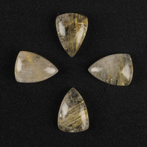 Cuarzo Rutilado Dorado Genuino de Alta Calidad, Forma Trillón Larga, Cabujón Calibrado, Piedras Preciosas Sueltas para Fabricación de Joyas, Proveedor - Product Image 1