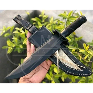 Heavy Duty Tactical Survival Knife with Stainless Steel Serrated Blade 7 Inches Leather Sheath & Durable Handle - Product Image 3