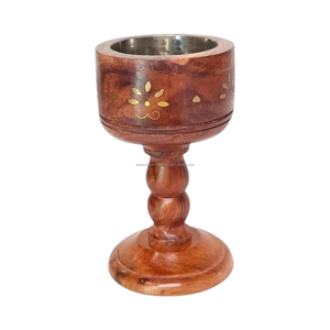 Handcrafted Wooden Incense Burner <b>Decorative</b> Wooden Incense Cup with Metal Liner for Aromatherapy and Relaxation - Product Image 2
