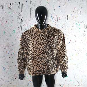 Sudadera con Cuello Alto y Estampado de Leopardo, 100% Bordado con Apliques, Sudadera de Cuello Ancho con Hilos Finos - Product Image 3