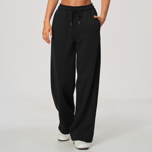 Winter <b>Fleece</b> Cotton Casual Breathable Soft New Vintage <b>Jogger</b> <b>Women</b> Side Pockets Loose Sport Fitness Hiking Wide Leg Sweatpants - Product Image 4