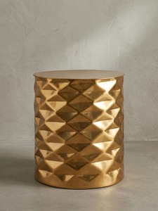 Soulful Space Modern <b>Round</b> Coffee <b>Table</b> With Hammered Finish 42 Cm Diameter Living Room Furniture Contemporary Design - Product Image 2
