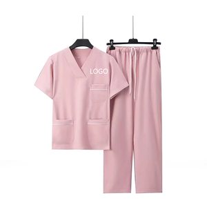 Unisex 100% Cotton Medical <b>Scrub</b> <b>Set</b> Comfortable Stretch Hospital Nursing Uniform Healthcare Workwear for Women & Men - Product Image 3