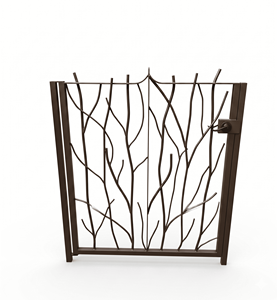 Wrought Iron Garden Gate Contemporary Design Manual Swing <b>Door</b> Exterior Use Finished Surface Metal Entry Gate - Product Image 1