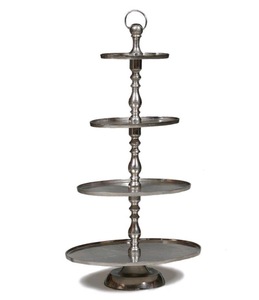 Wood 4 Tier Round Handmade Multi-Layer <b>Cake</b> <b>Stand</b> Reusable Dishwasher Safe Serving Tray <b>Set</b> - Product Image 3