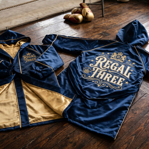 Robe de boxe en velours OEM, tenue d'arts martiaux personnalisée, robe d'entraînement pour boxeur, robe de champion d'arts martiaux 100% polyester, unisexe - Product Image 5