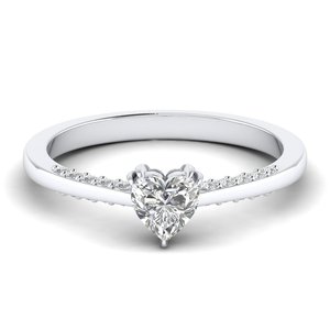 Anillos de compromiso de plata de ley 925 con corte de corazón y moissanita de 0.7 quilates para mujer, precio de fábrica REYES, joyería fina con certificación GRA - Product Image 1