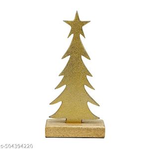 ต้นคริสต์มาสสีทองประกายดาวบนยอดประดับด้วยสำเนียงต้นคริสต์มาสวัตถุฐานโลหะของตกแต่งบ้านโมเดลต้นสนสีทอง - Product Image 1