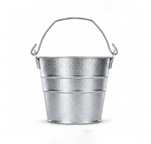 2 Quart Galvanized Iron Pail Farmhouse Metal Bucket - Product Image 2