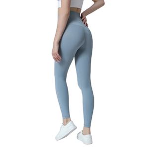 Ensemble yoga fitness respirant pour femmes, legging taille croisée à l'épreuve des squats, modèles originaux, pantalons de sport à motif solide - Product Image 3