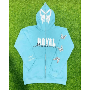 เสื้อฮู้ดปักลายสไตล์ดิสเทรส พิมพ์ลายซิลค์สกรีน ผ้าฝ้าย 100% สตรีทแวร์ลำลอง ยูนิเซ็กส์ สำหรับฤดูหนาว ทรงปกติ มีกระเป๋า - Product Image 1