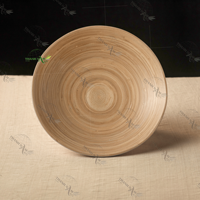 Assiette de service en bambou faite à la main du Vietnam, écologique, biodégradable, non toxique, design classique, durable, pour les fêtes, 21 cm de diamètre, 5 cm