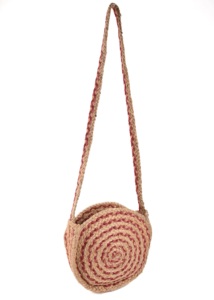 Sac à bandoulière en jute tressé pour femme, style bohème, écologique, ouvert, fait main, avec décorations croisées, durable, pour usage quotidien - Product Image 6