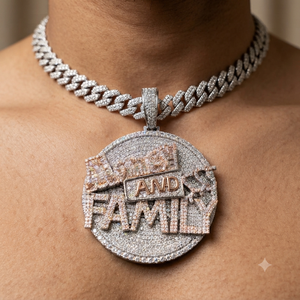 Unisex Iced 925 Solid Silver Big Circle Moissanite Diamond Fine Pendants <b>Custom</b> <b>Name</b> Initials Letter Hip Hop Rapper Party Charms - Product Image 2