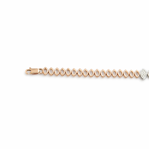 18ct Gold White <b>Crystal</b> Marquise Link <b>Bracelet</b> for Women Elegant Slim Chain Jewelry Wedding Party Daily Wear Gift - Product Image 2
