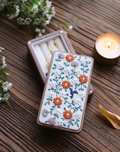 Elegant Embroidery Jewellery <b>Box</b> For Rings <b>Earrings</b> Necklaces And Accessories With Artistic Handmade Detailing - Product Image 6