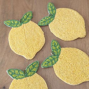 Posavasos de Lujo con Bordado Decorativo y Cuentas, Hecho a Mano con Cuentas Brillantes, Bordado Fino, Artesanía MD, Diseño Personalizado - Product Image 4