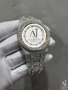 AARVA JEWELS นาฬิกาสุดหรูสำหรับผู้ชายสแตนเลสสตีลทรงกลม 42 มม. ระบบควอตซ์แบบอะนาล็อก 20 มม. สายนาฬิกา หน้าปัดกระจก ตัวล็อคแบบซ่อน - Product Image 4