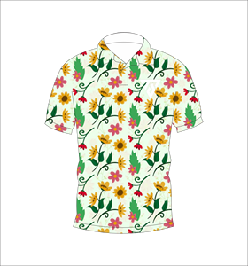 Camisa polo con estampado floral de girasoles blancos para hombre, camisa de golf informal de verano de manga corta - Product Image 4