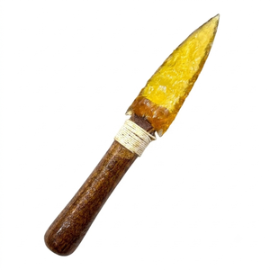 Cuchillo de cristal con mango de obsidiana amarilla súper cristalina, hoja tallada a mano con punta de flecha, decoración espiritual y mágica, mayorista espiritual - Product Image 1