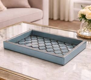 จานเสิร์ฟทรงสี่เหลี่ยมผืนผ้าเคลือบสีไม้สไตล์ร่วมสมัย ปลอดภัยสำหรับเครื่องล้างจาน เหมาะสำหรับใช้ในครัวและบ้าน - Product Image 1