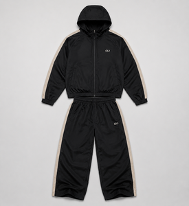 Chándal Impermeable de Nailon con Franja Lateral en Contraste, Unisex, con Logotipo Personalizado por Sublimación, Chaqueta Cortavientos con Cremallera para Exteriores y Pantalones Holgados - Product Image 5