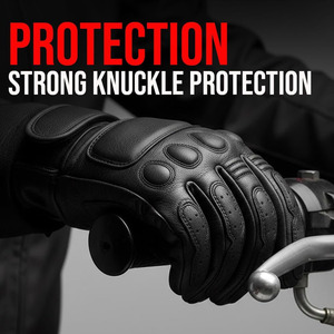 Gants de moto en cuir véritable, respirants, écologiques, compatibles avec les écrans tactiles, antidérapants, pour hommes et femmes, doux, pour toutes les saisons - Product Image 6