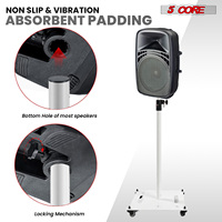 Supports de haut-parleurs DJ PA robustes 5Core 2Pc réglables en hauteur 61 pouces avec quincaillerie en acier, montage au sol 35 mm, capacité 100 lb