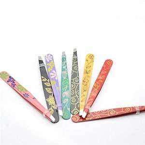 Pince à épiler professionnelle en acier inoxydable pour sourcils et cils, inclinée, de qualité supérieure, avec poignée en fibre pour une préhension parfaite, ANAAIF - Product Image 3