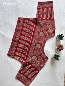 High Quality Ajrakh Cotton with Hand-<b>Block</b> <b>Print</b> Readymade Front-Hook Blouse Collection Woman Fashion Manufacturer - Product Image 5