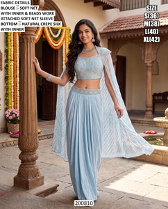 Traditional Bandhani Embroidered Net Quick Dry <b>Kurta</b> <b>Women</b> Chinon Green Floor Length Regular Fit India Pakistan - Product Image 3