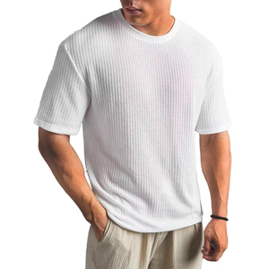 Camiseta de Diseño Personalizado para Hombre, con Patrón Sólido, Ecológica, de Secado Rápido, Transpirable, Corte Regular, Tejido de Felpa de Algodón Grueso - Product Image 4