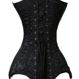 Corsé Moldeador de Satén Negro para Mujer, Control Firme, con Botones Frontales, Control de Abdomen, Ropa Interior de Uso Diario, Spandex y Nylon - Product Image 6