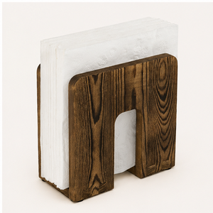 Porta Servilletas de Madera Rústico Hecho a Mano para Mesa de Comedor, Soporte Vertical de Madera Sólida para Papel Tisú, Organizador para Hogar y Restaurante - Product Image 2