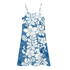 Robes amples de haute qualité à prix réduit pour femmes, élégantes robes maxi à imprimé hawaïen avec des fleurs d'hibiscus - Product Image 4
