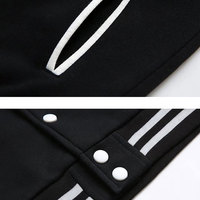 Blouson Bomber Unisexe Personnalisé avec Logo sur les Manches et sur le Devant Style Preppy Coupe Classique Printemps Imperméable 100% Coton