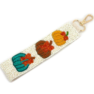 Porte-clés de Noël personnalisé avec logo, perles décoratives écologiques faites à la main et sangle brodée - Product Image 4