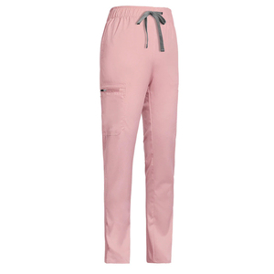 Pantalon de travail médical uni de haute qualité, coupe droite, taille élastique, grande taille, multi-poches, tricoté, pour salon de beauté - Product Image 6