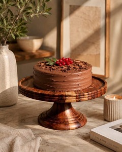 Support à gâteau réglable en bois d'acacia de haute qualité, écologique, excellent présentoir, plateau à fruits, support à collations, porte-desserts – Nouveauté ! - Product Image 5