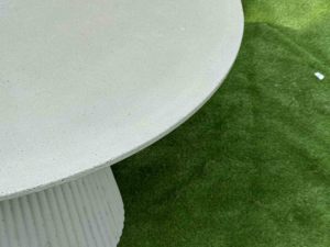 Luxury Fluted Conical Base <b>Round</b> Fiber Concrete <b>Dining</b> <b>Table</b> Modern GFRC <b>Dining</b> Furniture for Indoor Outdoor Use - Product Image 2