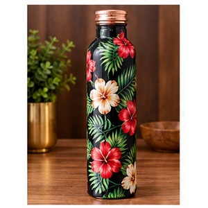Botella de Agua de Cobre con Diseño de Flamencos y Tapa de Cobre, Portátil para Viajes - Product Image 3