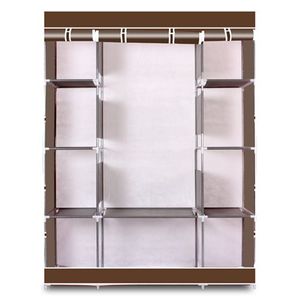 Armadio Portatile a 4 Strati e 10 Scomparti in Tessuto Non Tessuto Colore Caffè - Product Image 6