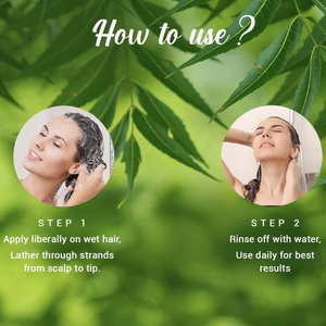 Shampooing et après-shampooing à base de Neem, formule cosmétique pour cheveux, pour une texture lisse, un cuir chevelu nourri, une brillance saine et un éclat radieux. - Product Image 4