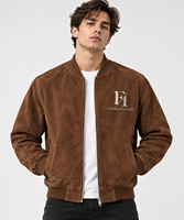 Veste en daim sur mesure pour homme, veste bomber en daim premium, fermeture éclair, col côtelé, veste en daim vintage pour homme, streetwear urbain
