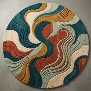 Tapis d'intérieur luxueux et artistique, moderne, tufté à la main, en peluche, pour salon, chambre à coucher, tapis décoratif doux de style nordique, pour usage intérieur - Product Image 3