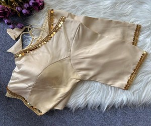 Blouse en satin Malai pur, prête à porter, avec dentelle fantaisie, pour femme, style ethnique, pour mariage, design élégant, LDB 85405 - Product Image 2