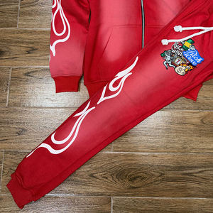 Ensemble de jogging tendance brodé et sérigraphié, 100 % coton éponge, délavé à la pierre, effet soleil, qualité supérieure - Product Image 4
