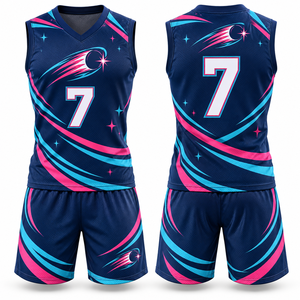Conjunto de Uniforme de Baloncesto para Club, Jersey y Pantalones Cortos, Costuras Resistentes, Ribete en Contraste, Cordón Ajustable, Sublimación para Prácticas Deportivas - Product Image 2