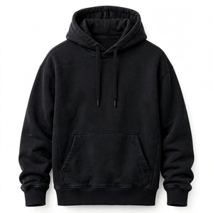 Sweat-shirt à capuche noir pour homme, 100% coton molletonné, coupe classique, pull décontracté avec poche, idéal pour l'automne - Product Image 1